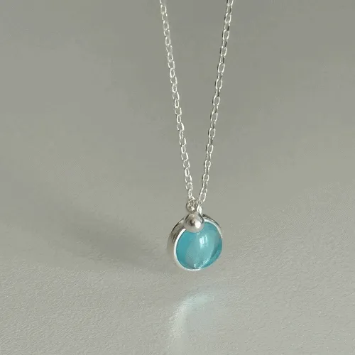 [예쁜색감💙/오늘출발] 블루볼 실버 목걸이 92.5 silver