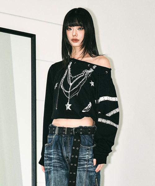 TATTOO OFF SHOULDER SLEEVES BLACK
