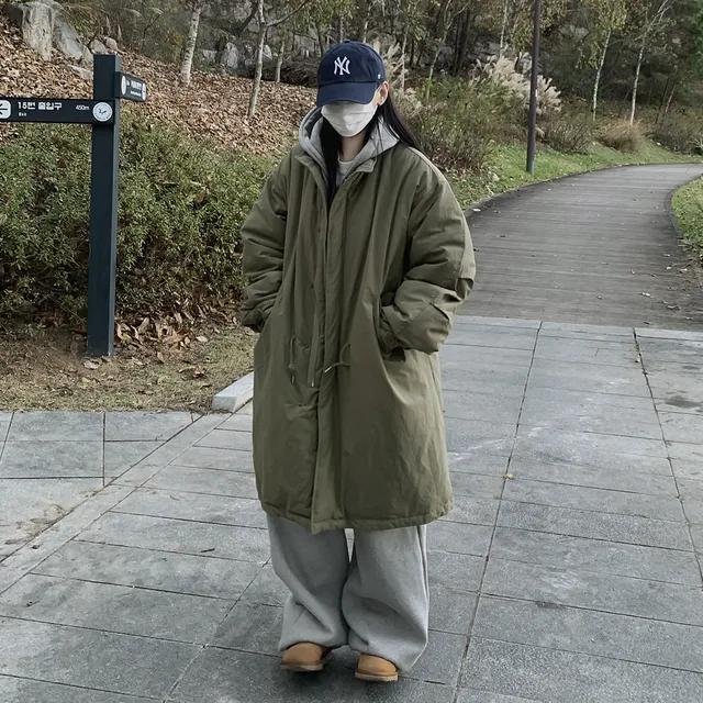 기획💥오버핏 롱 야상 점퍼 누빔 겨울 야상 사파리 피쉬테일 M65 카키 블랙 롱패딩 한파 푸퍼 빅사이즈 남녀공용 야상패딩