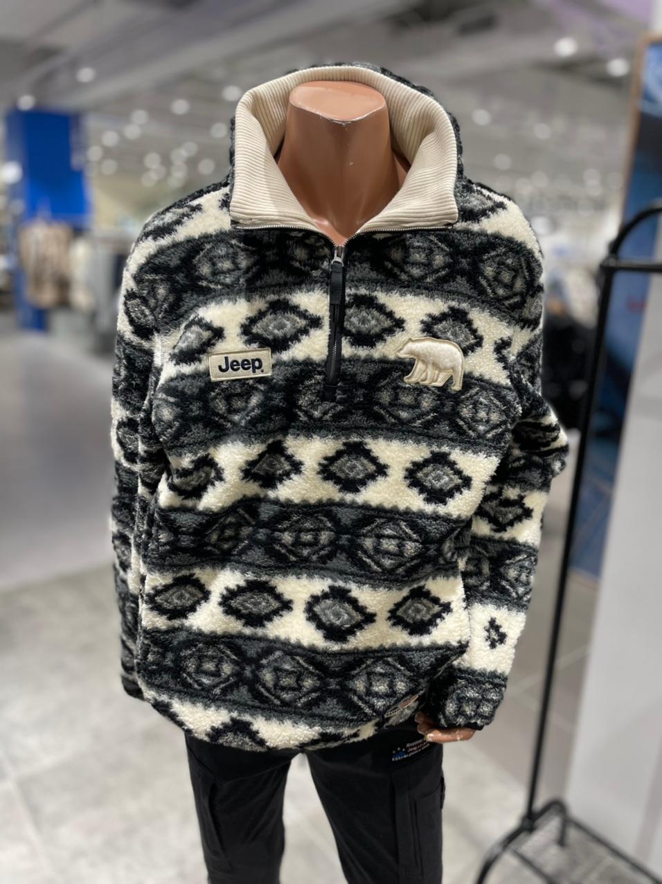 지프 jeep 공용 자카드 후리스 반집업 뽀글이 아노락(M4 ZU411)