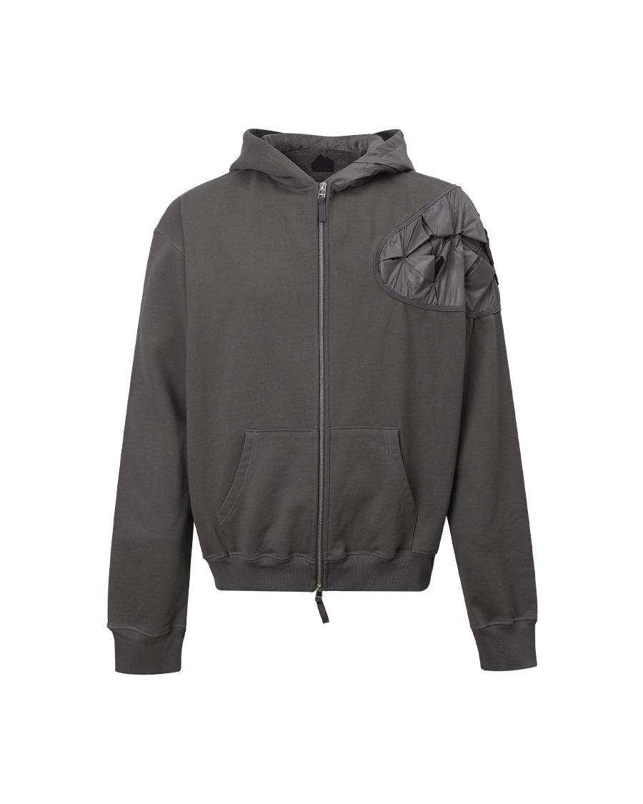 ORIGAMI HOODIE ZIP UP(smoked pearl)