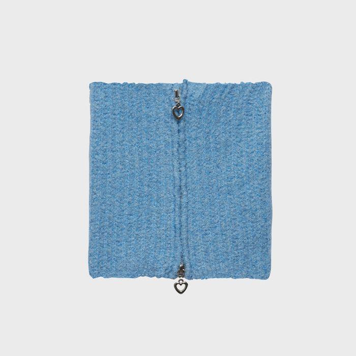 집업 니트 넥 워머 - 블루