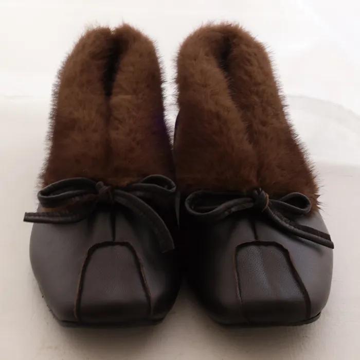 [리오더] Pebble Fur Boots Brown