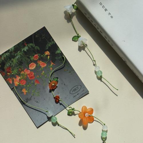능소화 은방울꽃 클로버 비즈 끈갈피 책갈피 DIY 만들기 [3종 끈 책 꽃 갈피 키트 예쁜 네잎클로버 북마크 북마커 북클립 독서 템 소품 용품 아이템 굿즈 시즌2]