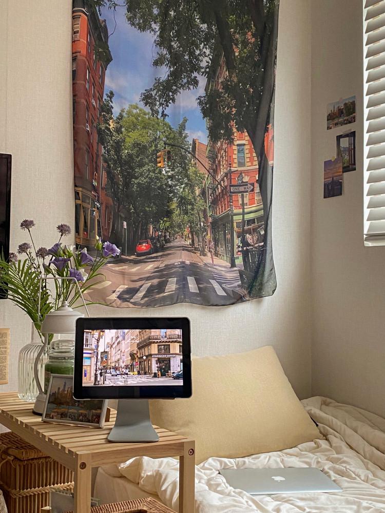 newyork west village 뉴욕 거리 쉬폰 포스터 패브릭 포스터