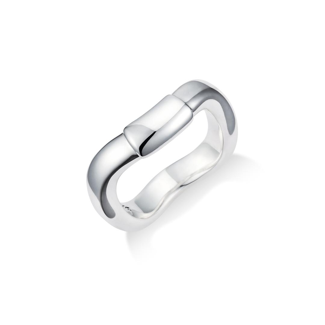NM Wave Silver Cube Ring