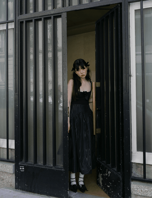 moire corset long skirt