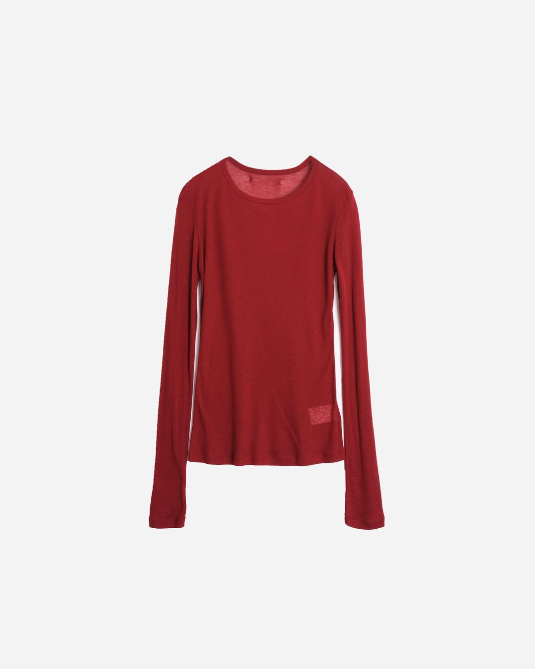 WOOL TENCEL BLENDED LAYERED T (RED)