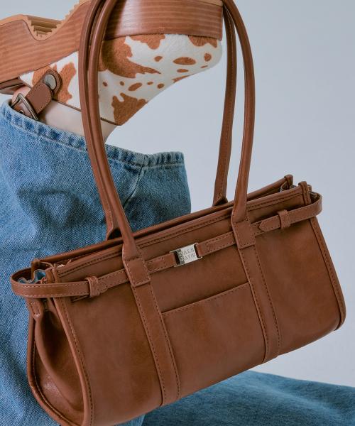 Leather Belted Shoulder Bag