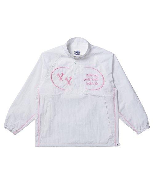 슈퍼비전 윈드브레이커 자켓 핑크/화이트