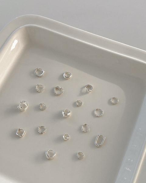 all silver one touch earring series