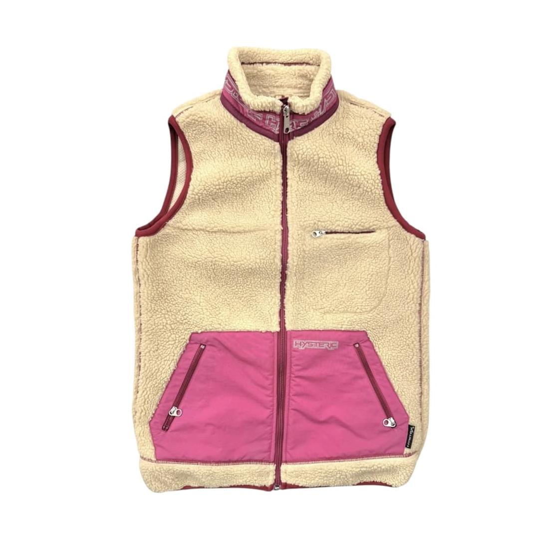 히스테릭글래머 딥파일 쉐르파 후리스 베스트 크림/핑크 | 후루츠패밀리