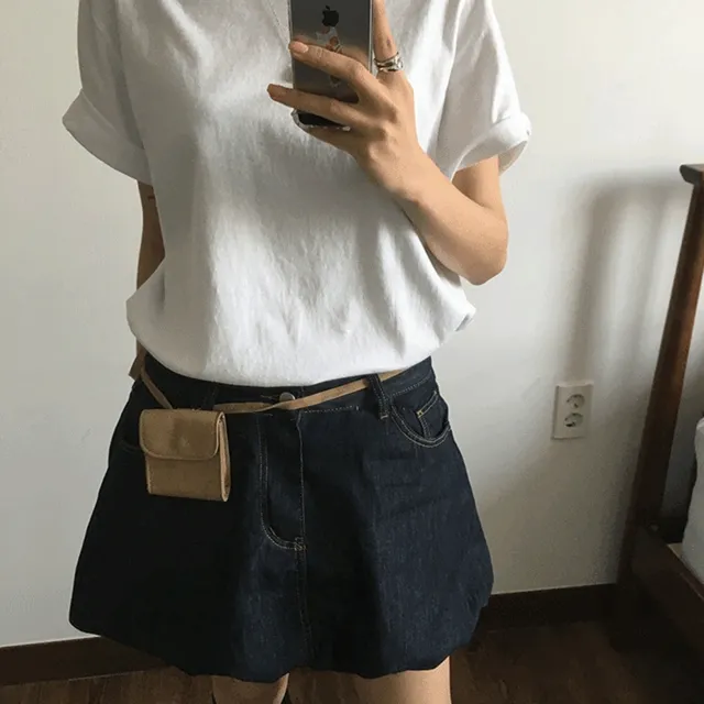 데님 벌룬 미니 스커트 (2color)