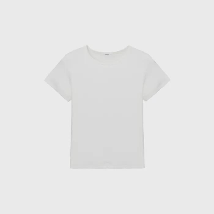 Essential wool stretch t-shirt (ivory / light beige / dark gray)