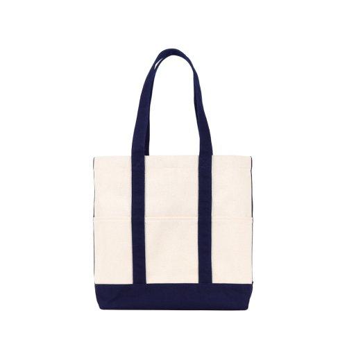 주노 캔버스 토트백 아이보리 네이비