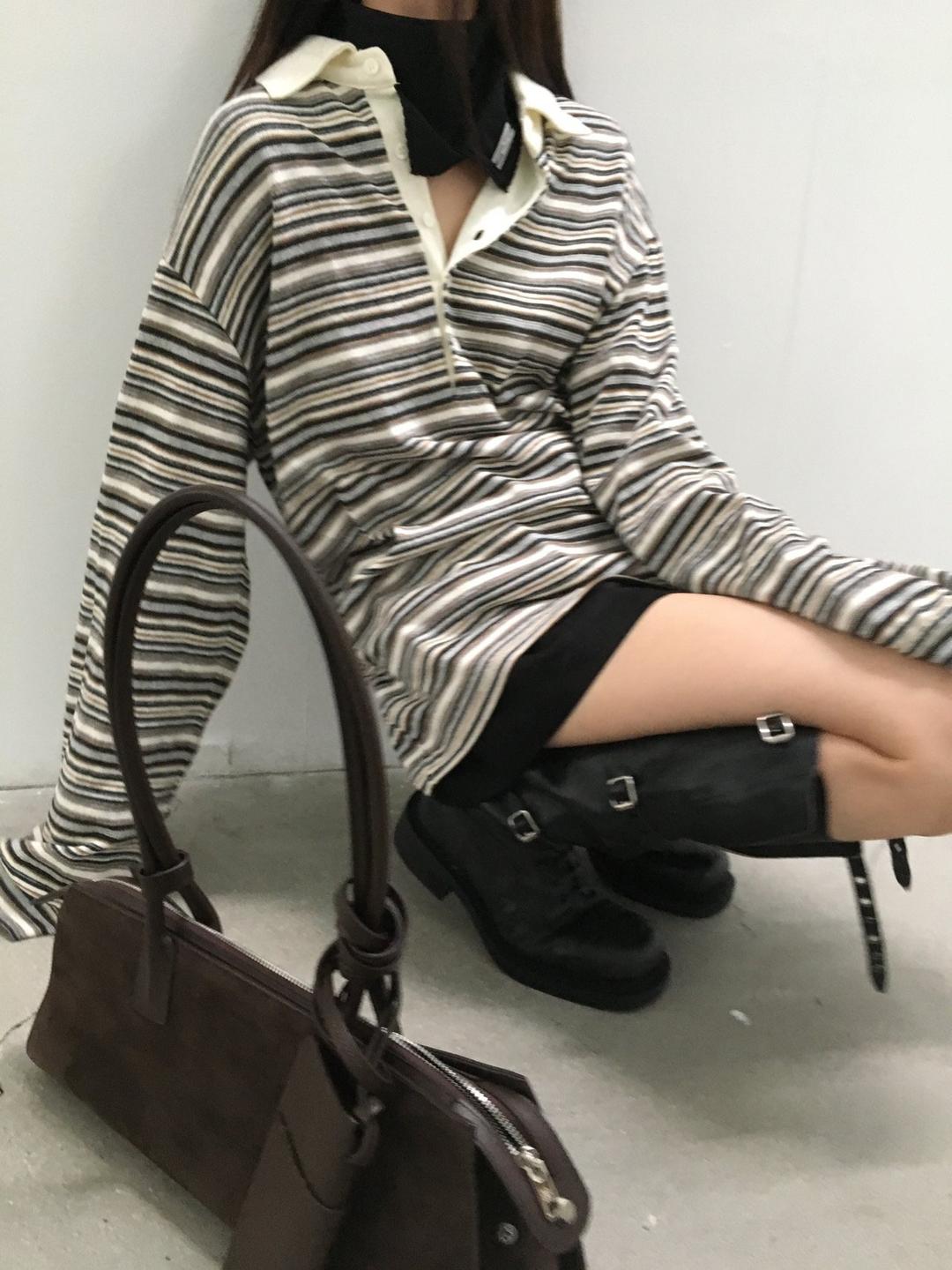 컬러웨이 박시 카라 티셔츠 [2color]