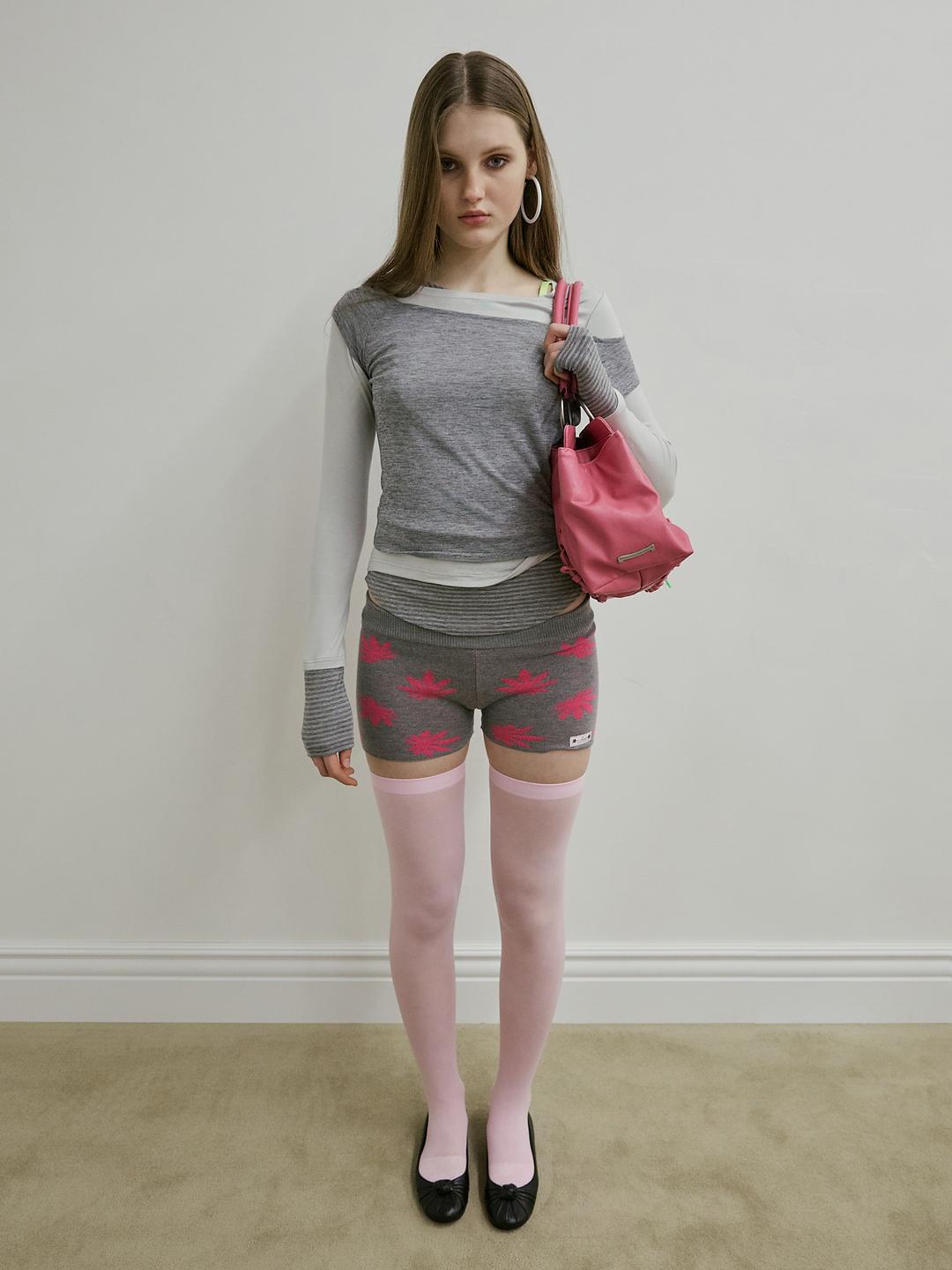 Lazy Layered Tee Melange Gray