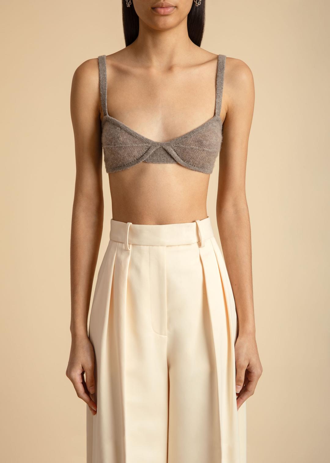 The Eda Bralette in Barley - XXS / BARLEY / 100%CASHMERE