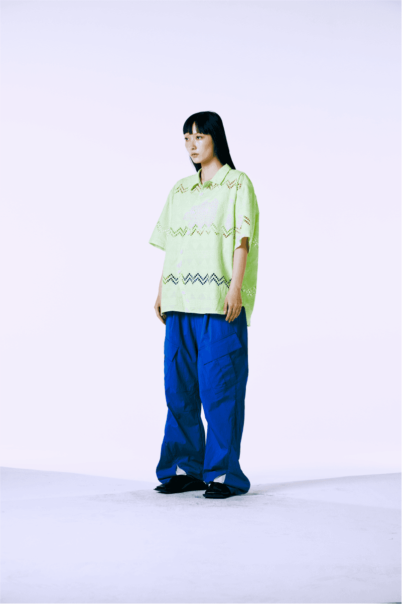 ORD PUNCHING HAWAIIAN HALF SHIRT YELLOW