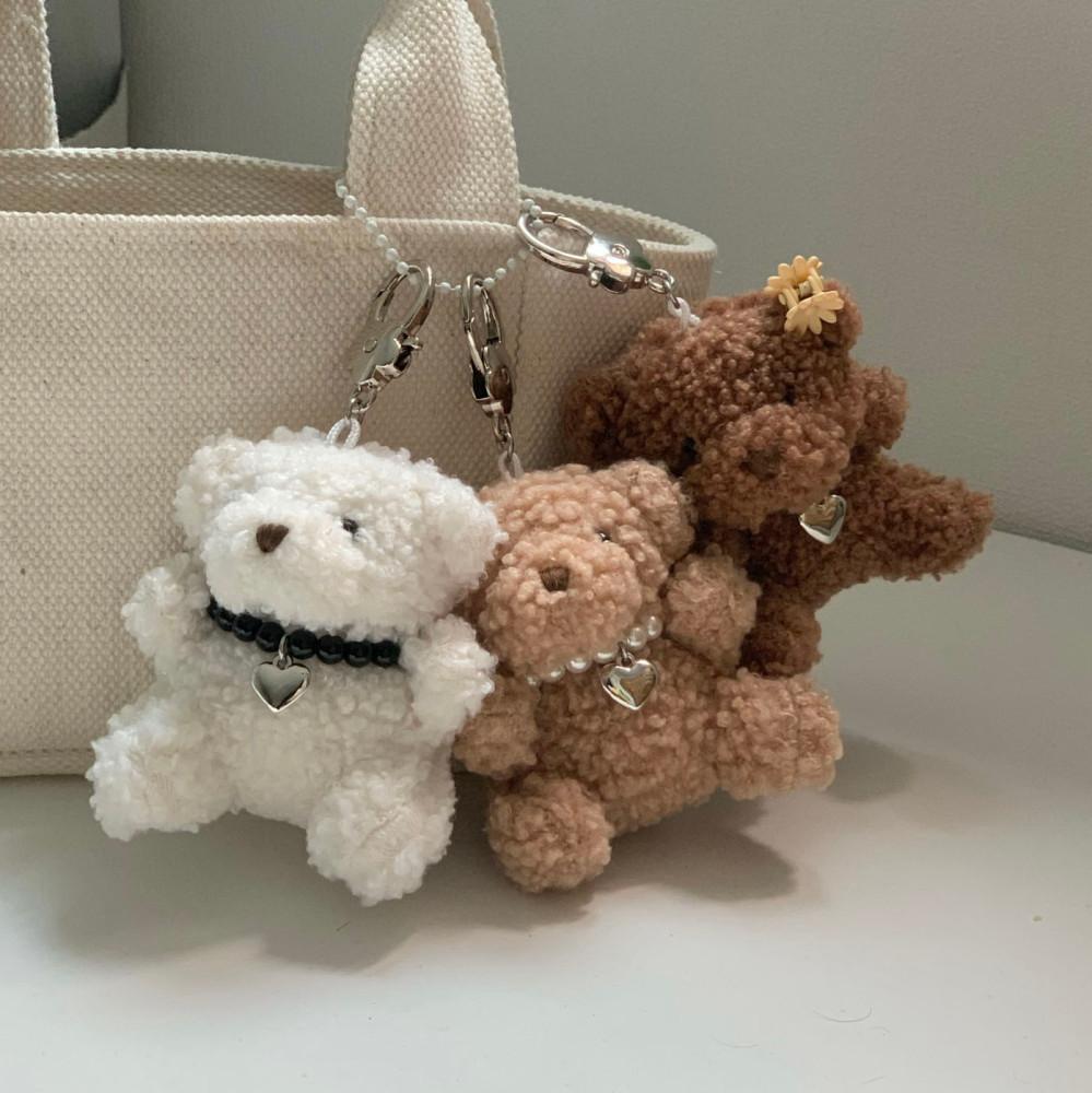 (화이트베베추가) 하찮은 베베 곰돌이 인형 키링 고리