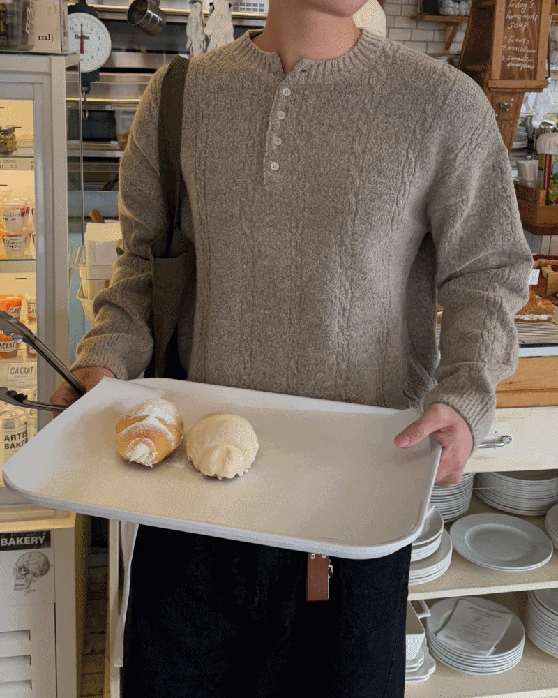 Sl 베이글 케이블 헨리넥 니트(3C)