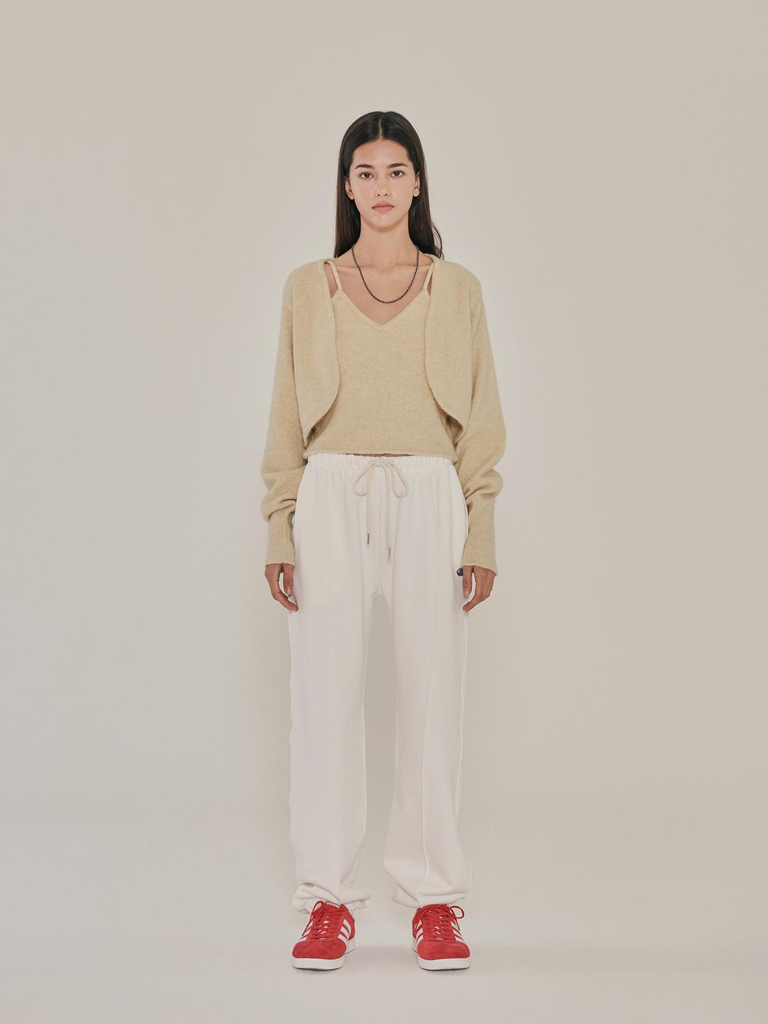 knit bolero cardigan set (lemon)