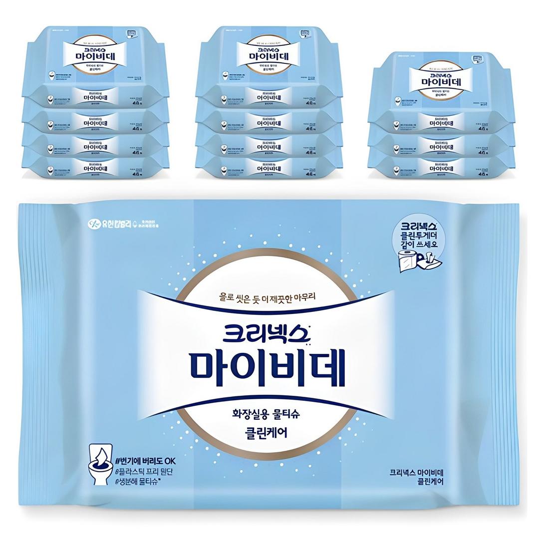 마이비데 클린케어 화장실용 비데티슈 휴대형, 46매, 12개 - 비데티슈 | 쿠팡