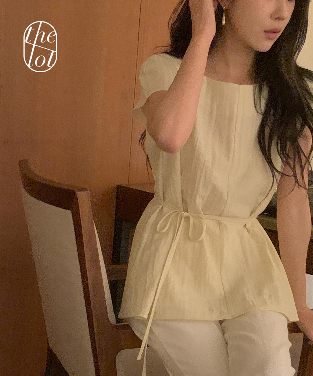 더롯 (당일) [miel] 미엘 크로아 블라우스 (3color) 보트넥/반팔/퍼프/캡소매/썸머/뱀부/스트링/하객룩/여름신상