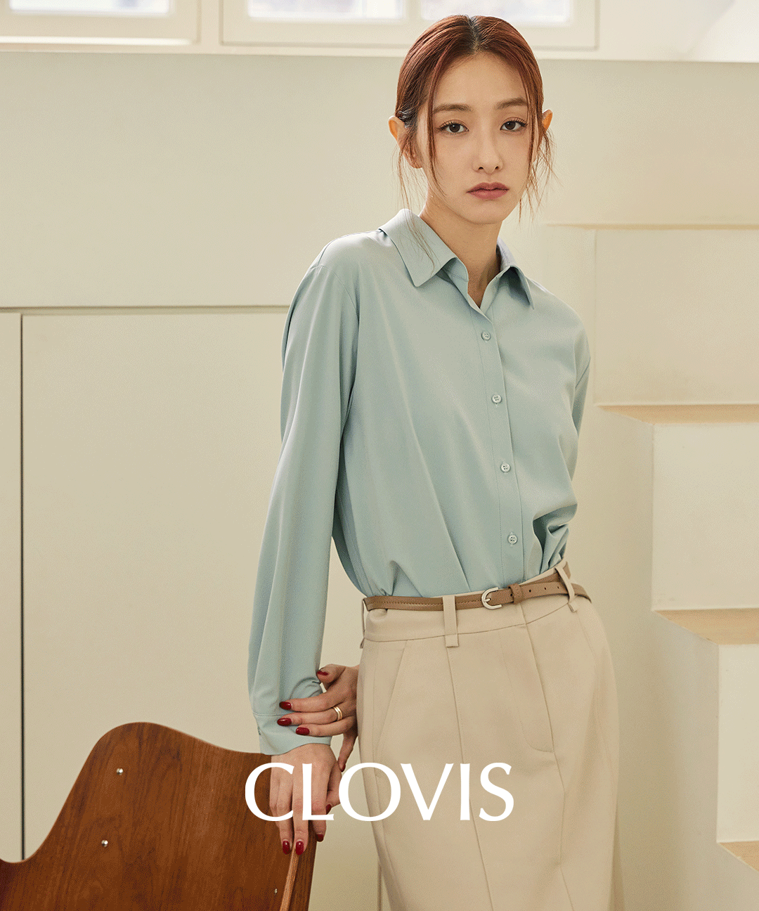 [찰랑셔츠] 오픈카라 오버핏 셔츠_CVYWE2302N