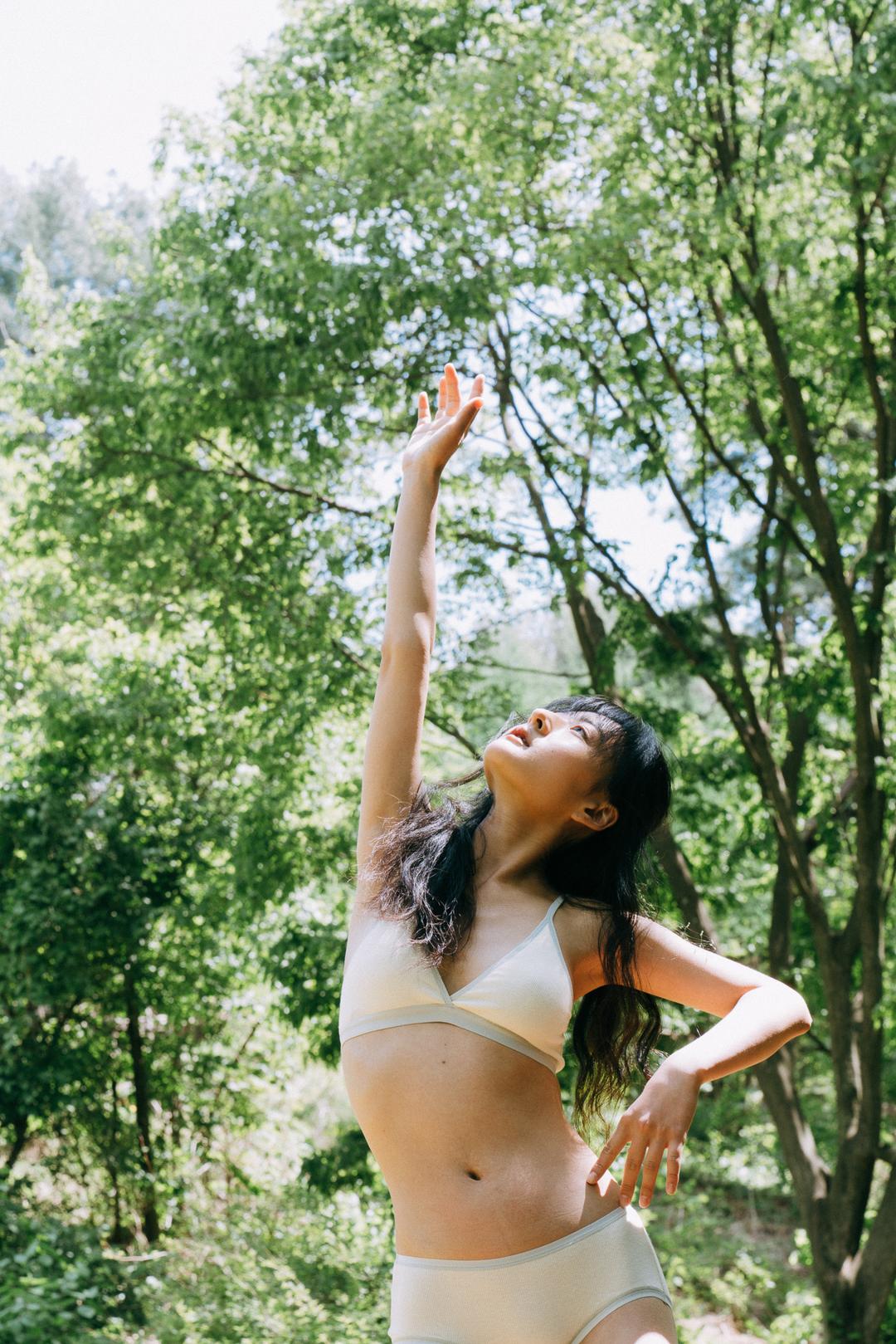 [set] ribbed modal set in lemon