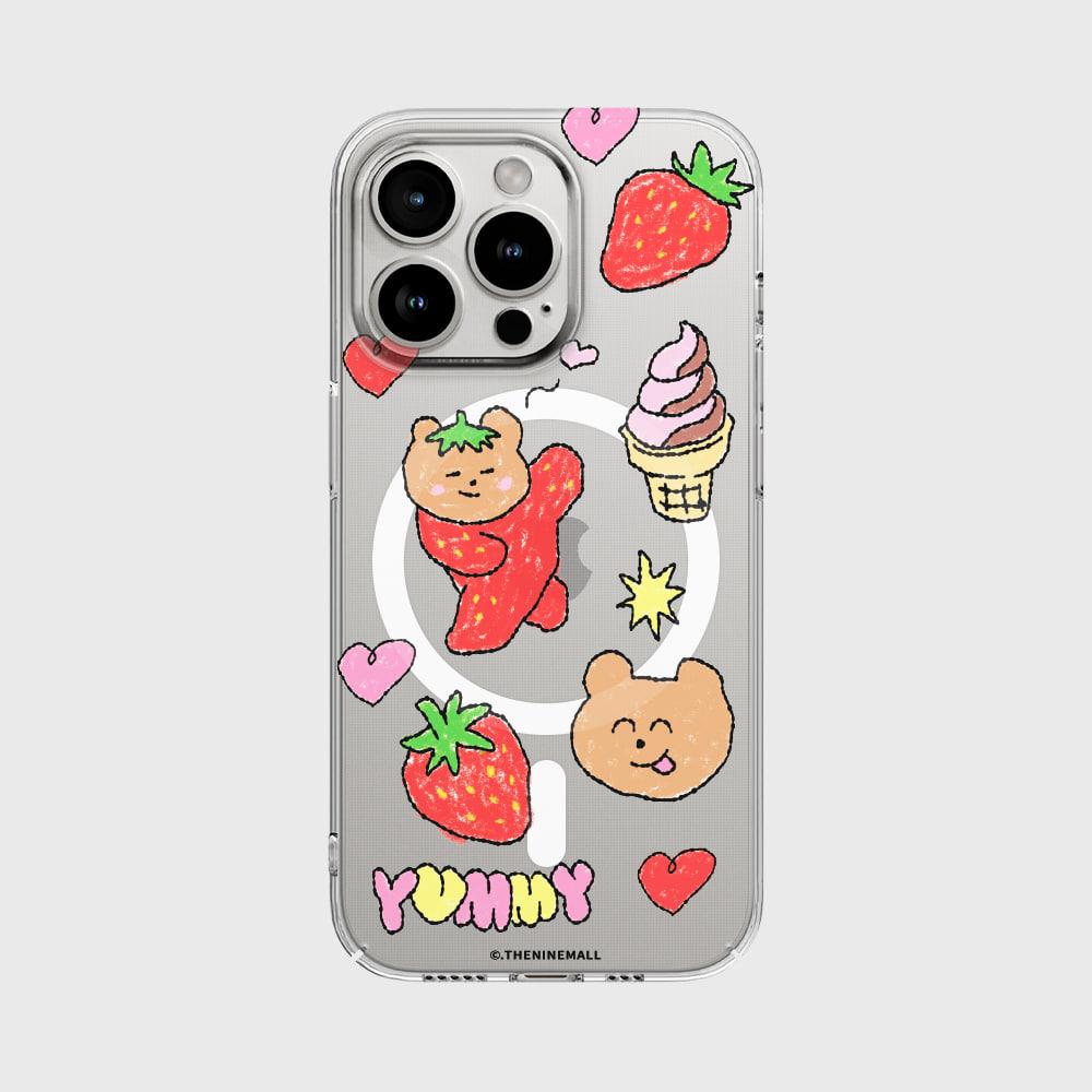 strawberry gummy drawing [풀커버 하드 맥세이프 폰케이스]