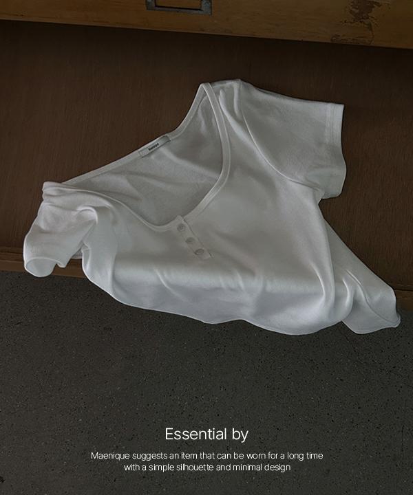 매니크 [Essential] 페이블 베이직 코튼 헨리넥 반소매 티셔츠