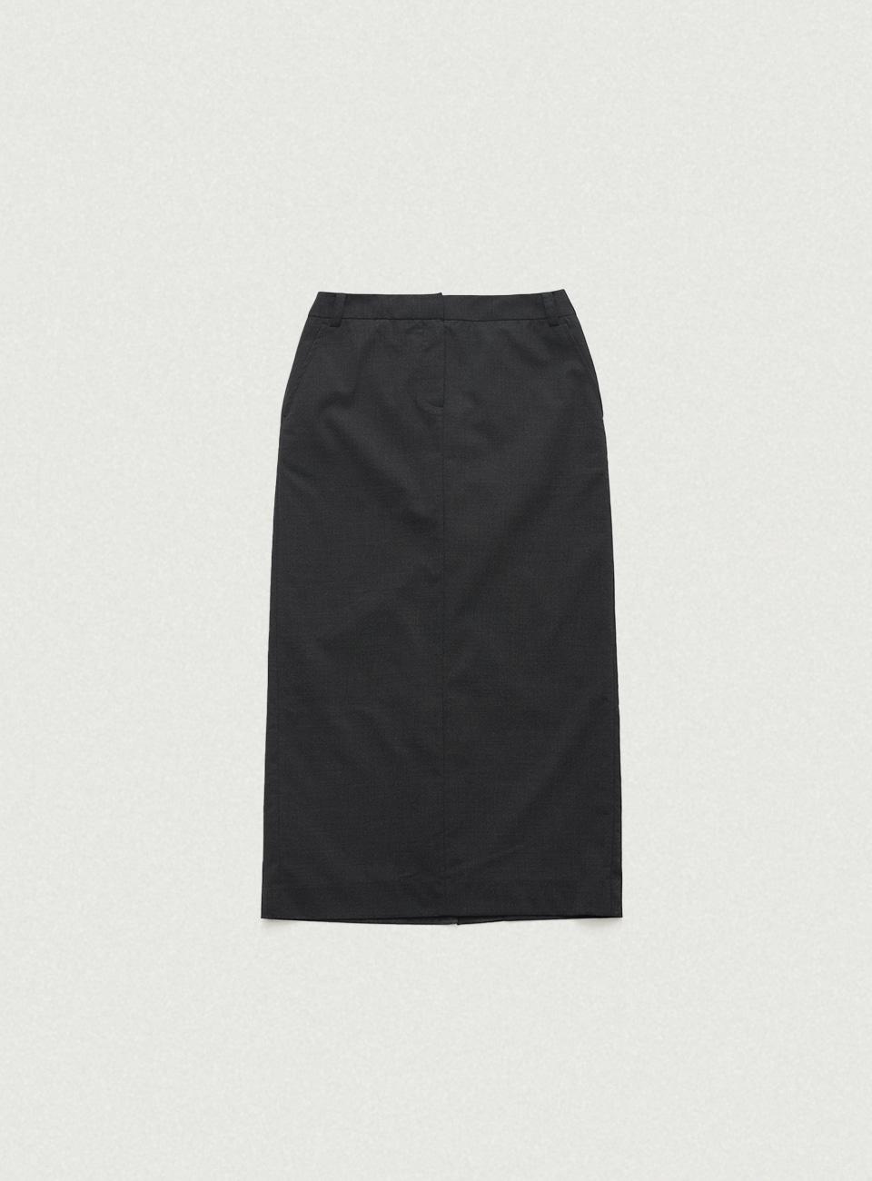 Mould Low Rise Maxi Skirt_Charcoal [9월 중순 순차 배송]