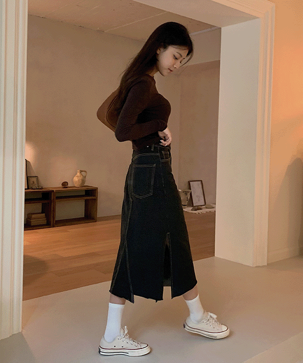 스완 언발 트임 스커트