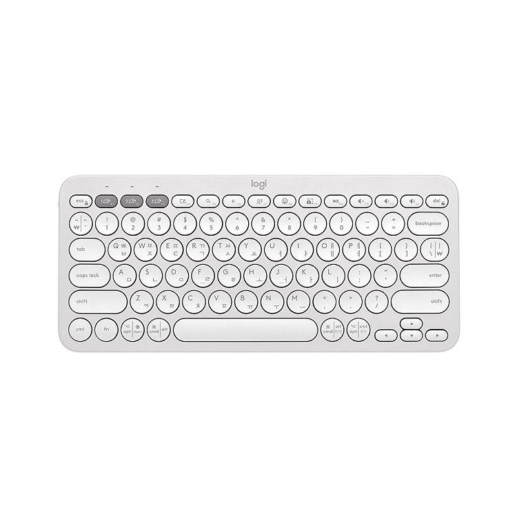 로지텍 코리아 PEBBLE KEYS 2 K380S 무선 블루투스 키보드 도브 화이트