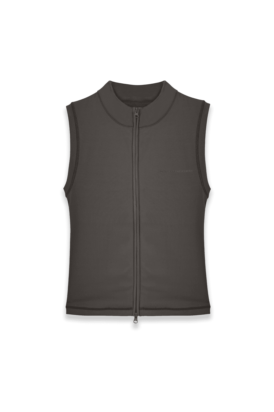 Active Dual Zip Top in Moose - L