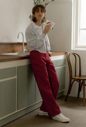 [예약배송 9/7] A COTTON TWILL PANTS_RED