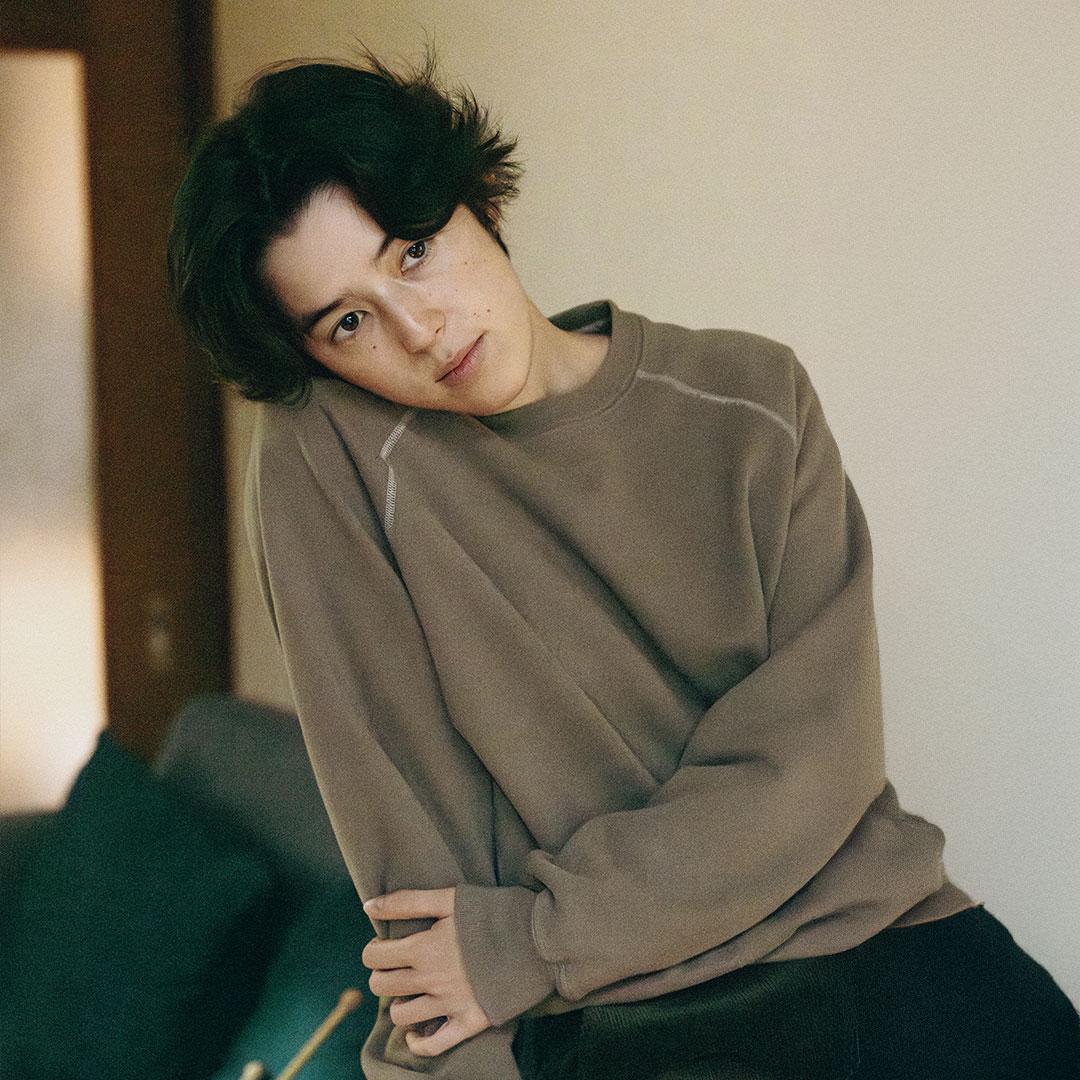 TF3-TS07 스톤 워시드 스웻셔츠-바질