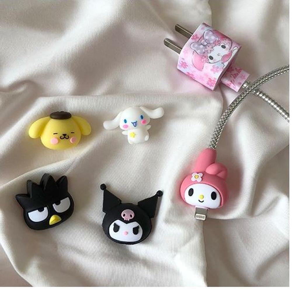 쿠로미 마이멜로디 짱구 충전기 보호캡 케이블 바이트