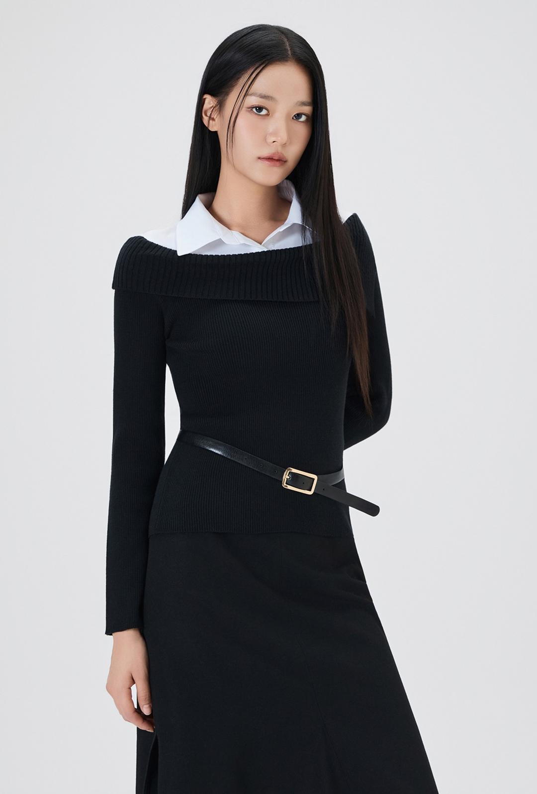 오프숄더 셔츠카라 풀오버 RE KAFV21T_MIWKAG36QT