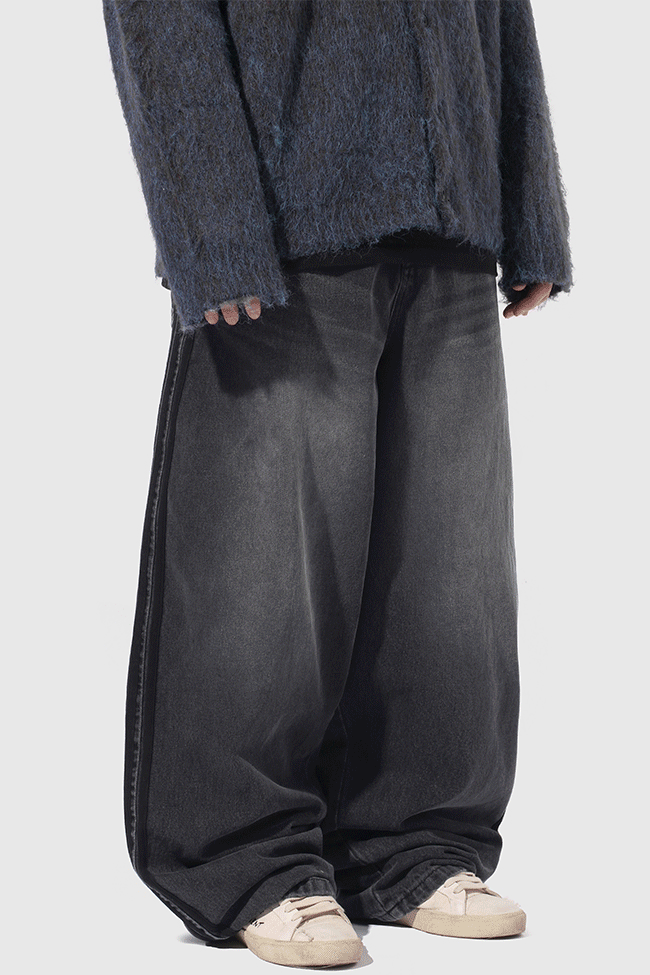 Track Line Balloon Denim [2color]