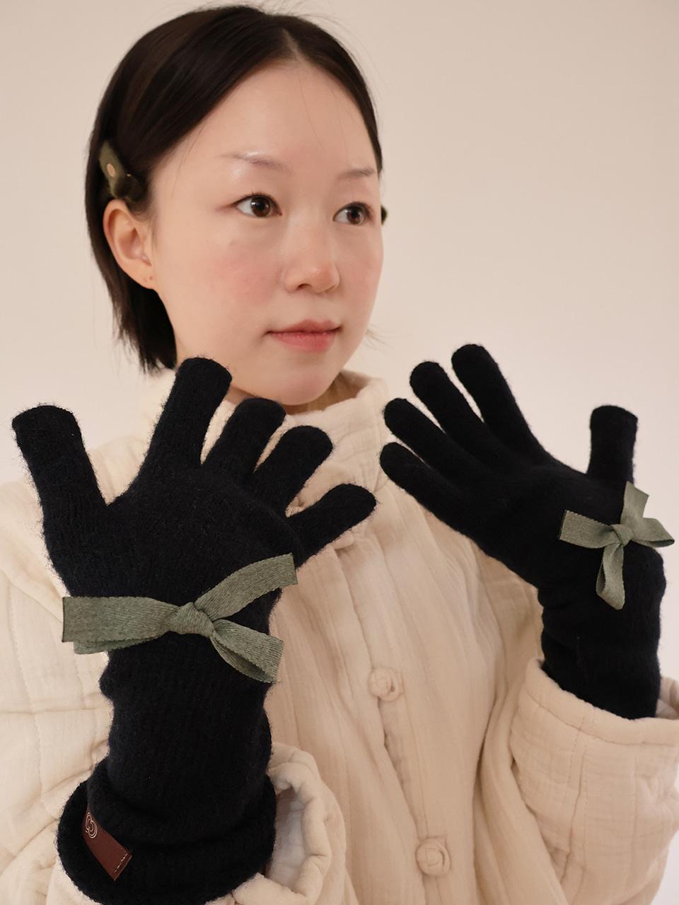 COZIU RIBBON GLOVES BLACK