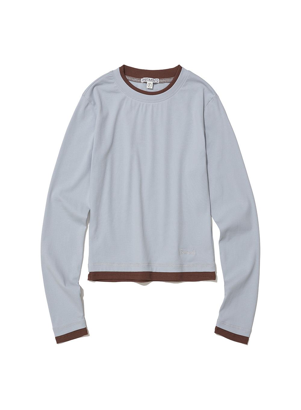 [WOMEN] PW DOUBLE LAYERED LONG SLEEVE TEE_SKY