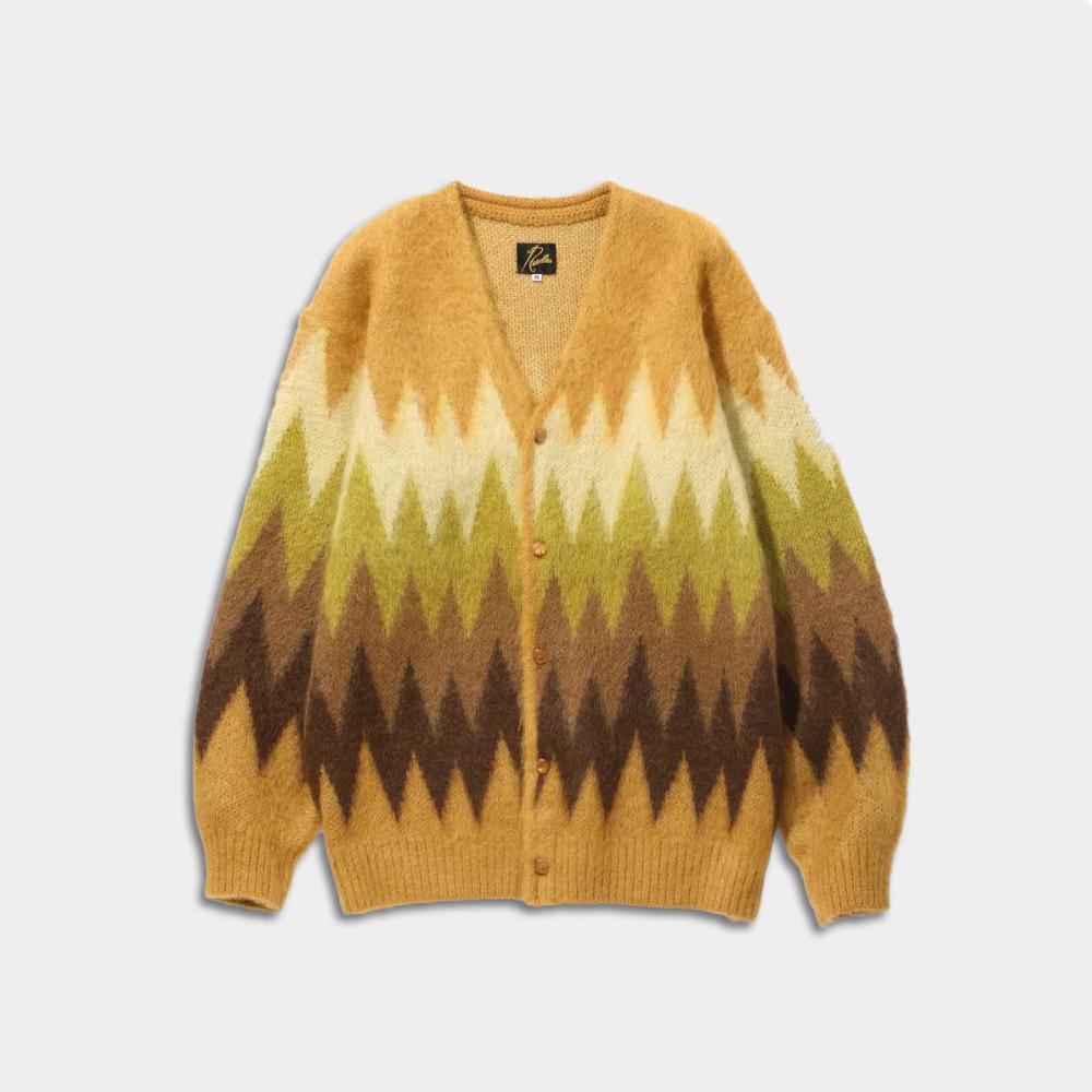니들스 지그재그 모헤어 가디건 옐로우 0115 LQ274