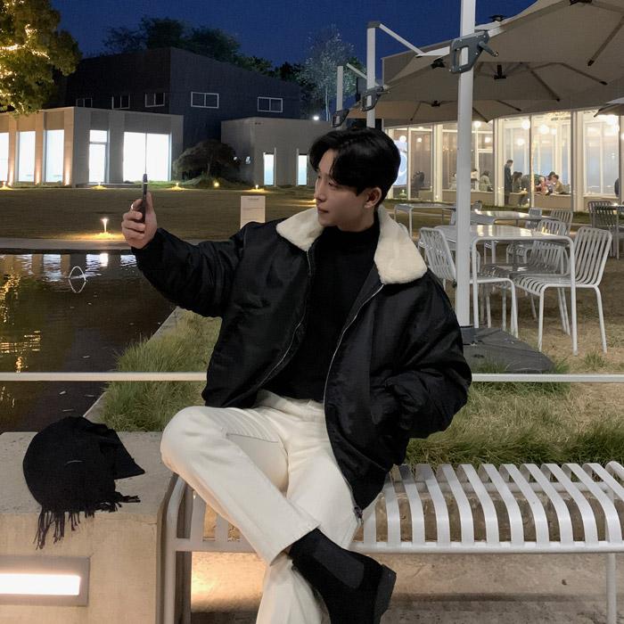 업 피네스 무스탕 퍼 항공 점퍼 (5color)