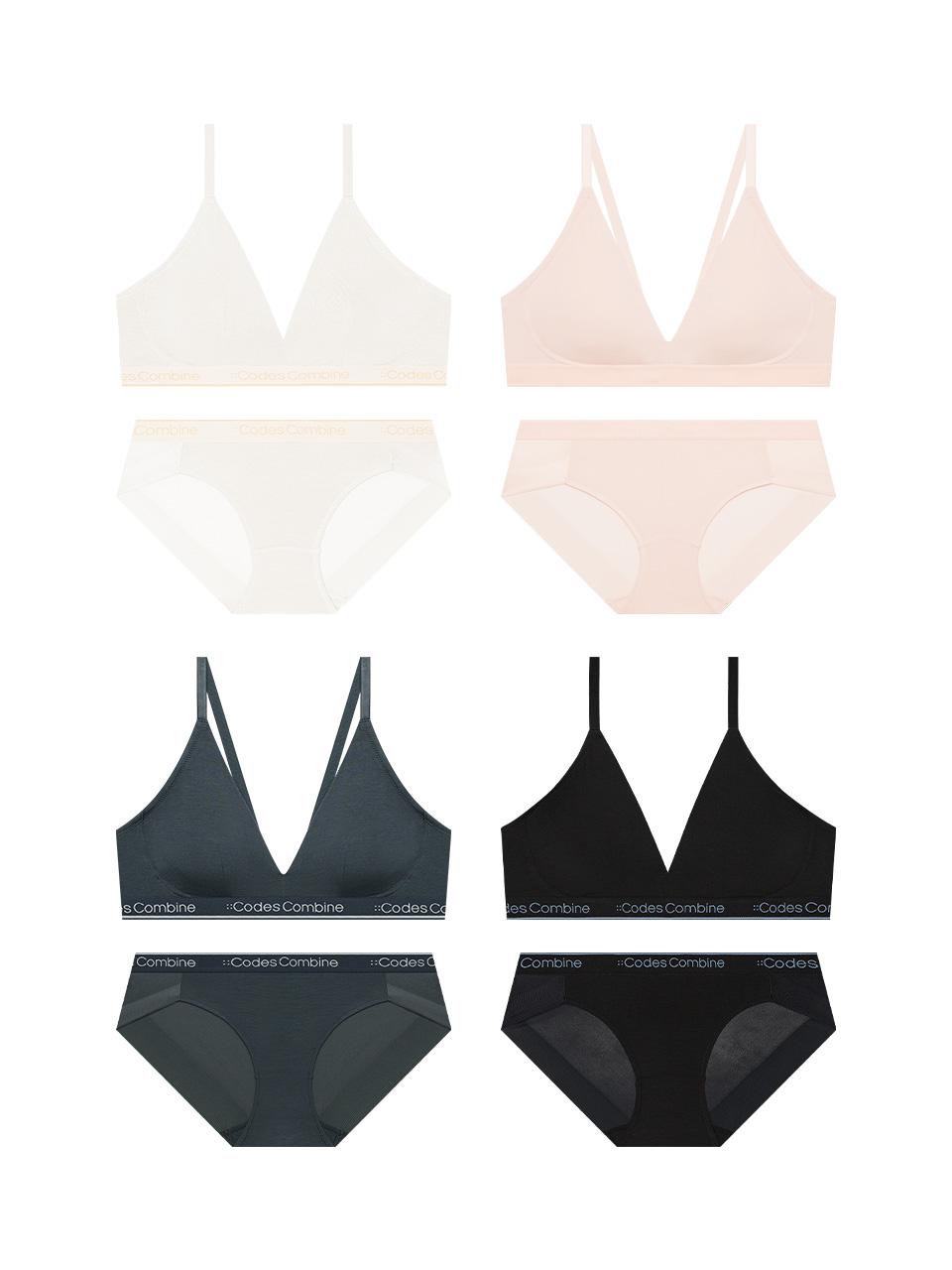 코데즈컴바인이너웨어 [직진][🏆누적판매량 NO.1] 모달 슬림아웃밴드 브라렛 팬티 세트 4 Colors