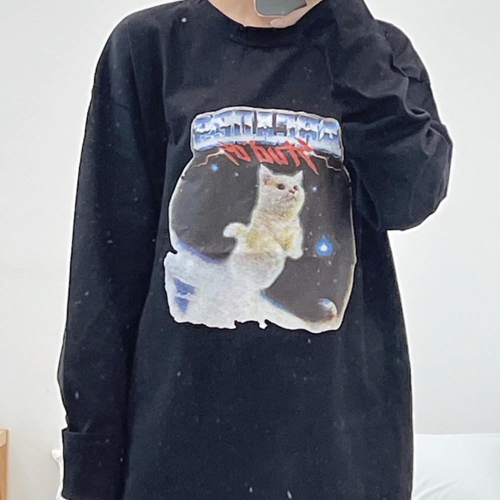 긴팔티셔츠 아케이드 고양이티셔츠