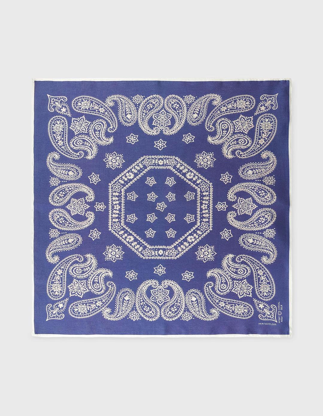 SILK BANDANA / Coral-Navy