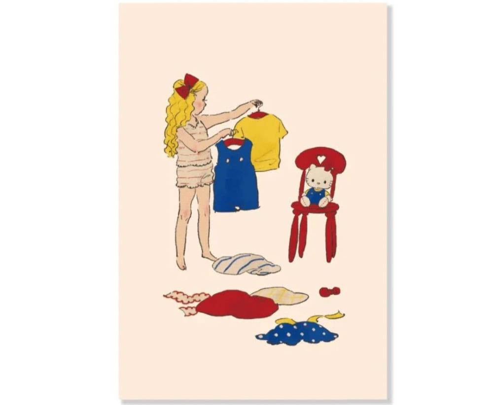 쿠라하시레이 산리오 헬로키티 엽서 포스트 카드 편지 키티 옷
