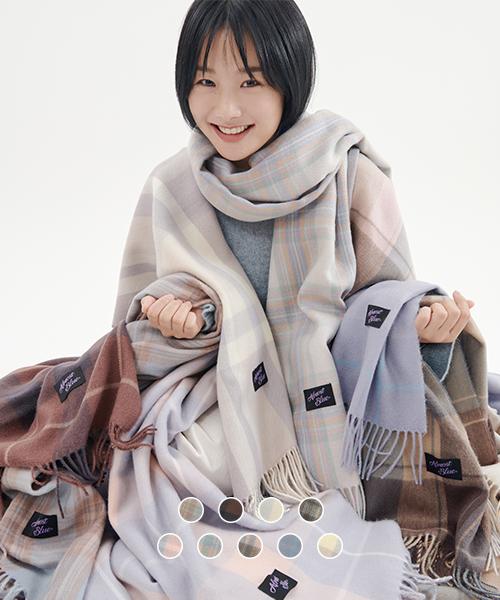 블러쉬 체크 머플러